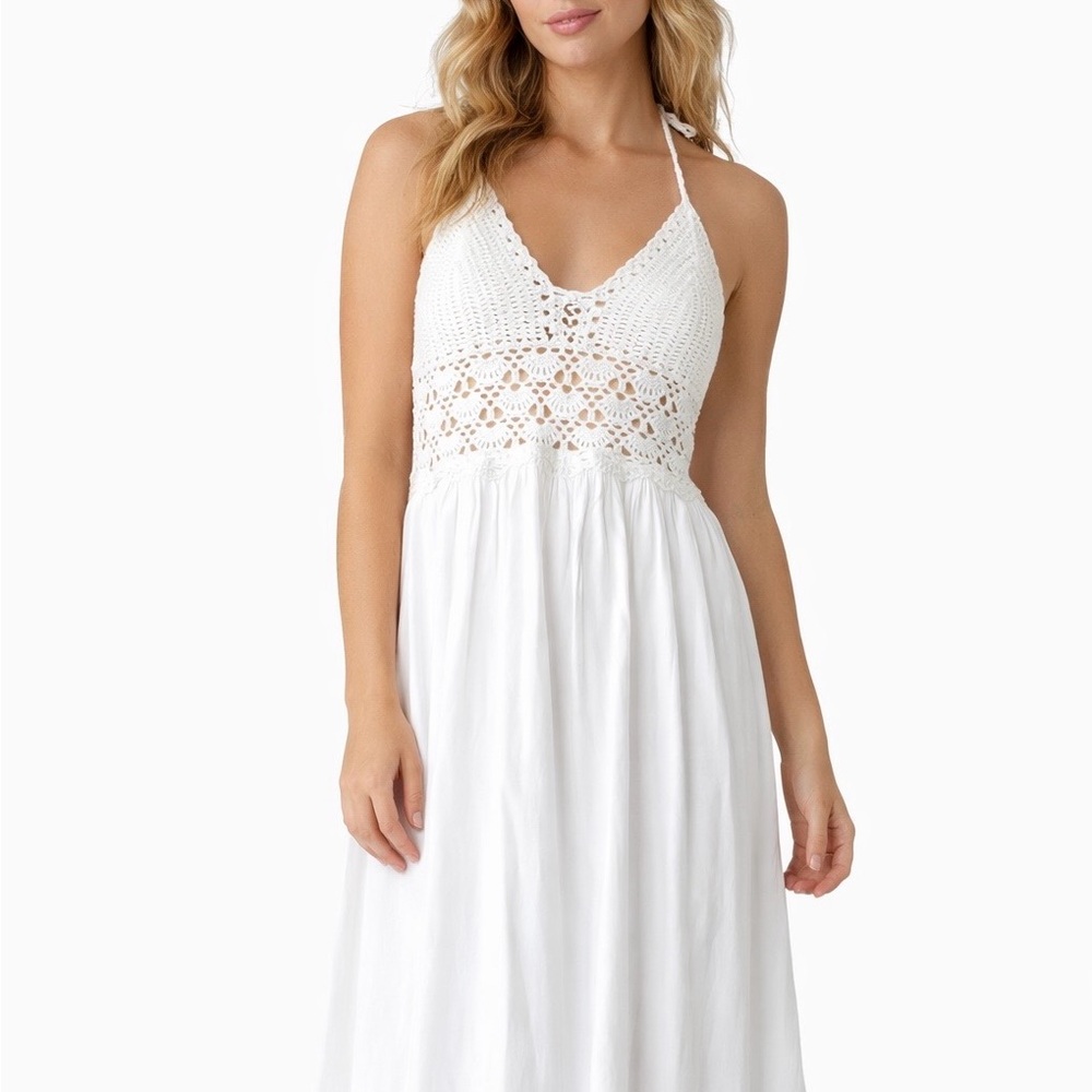 Sabo Skirt White Crochet Maxi Dress